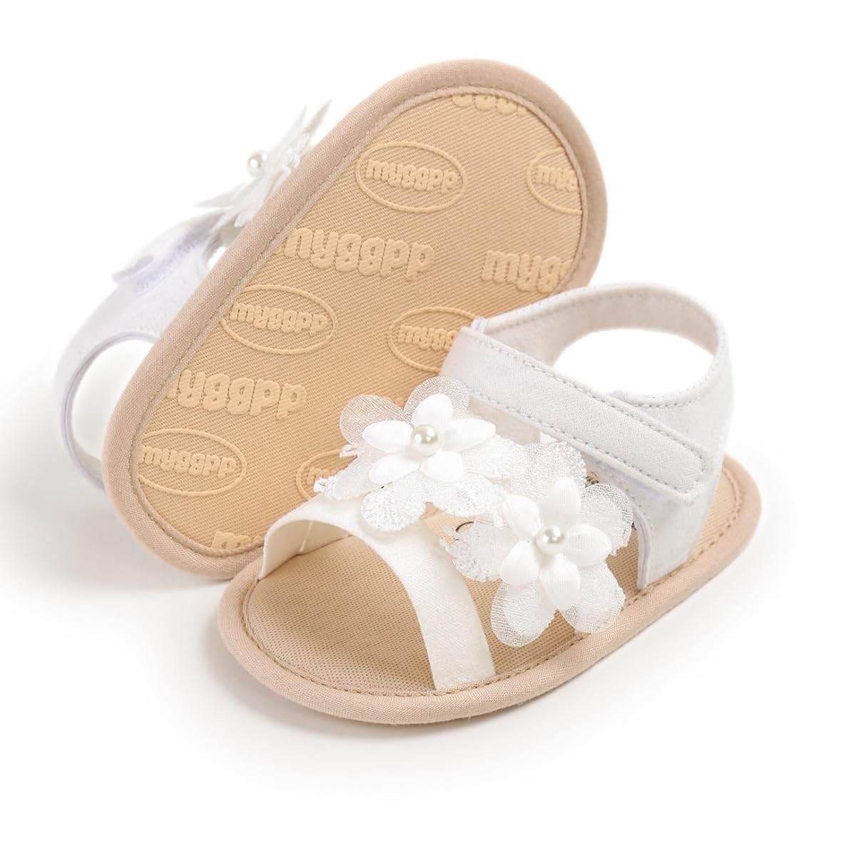 LAFEGEN Infant Baby Girls Summer Sandals Newborn Toddler First Walker Crib Dress Shoes (0-18Months)