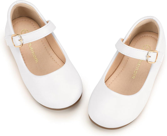 Hehainom Toddler Girls Dress Shoes Mary Jane Ballet Flats for Flower Girls