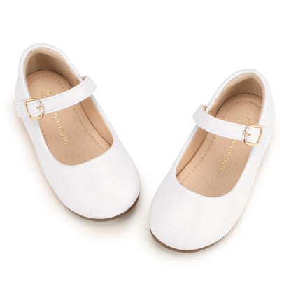 Hehainom Toddler Girls Dress Shoes Mary Jane Ballet Flats for Flower Girls