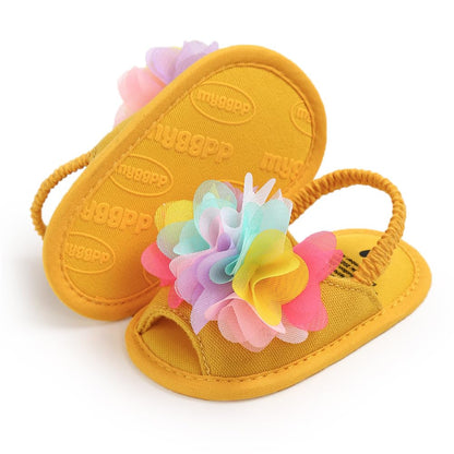 Infant Baby Girls Sandals Summer Baby Wedding Dress Flat Shoes Newborn Crib Shoes First Walkers Prewalkers Shoes