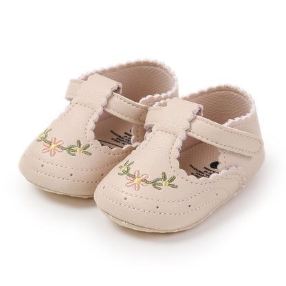 Baby Girls Mary Jane Flats Shoes with Non-Slip Soft Sole Toddler First Walkers Newborn Princess Dress Shoes