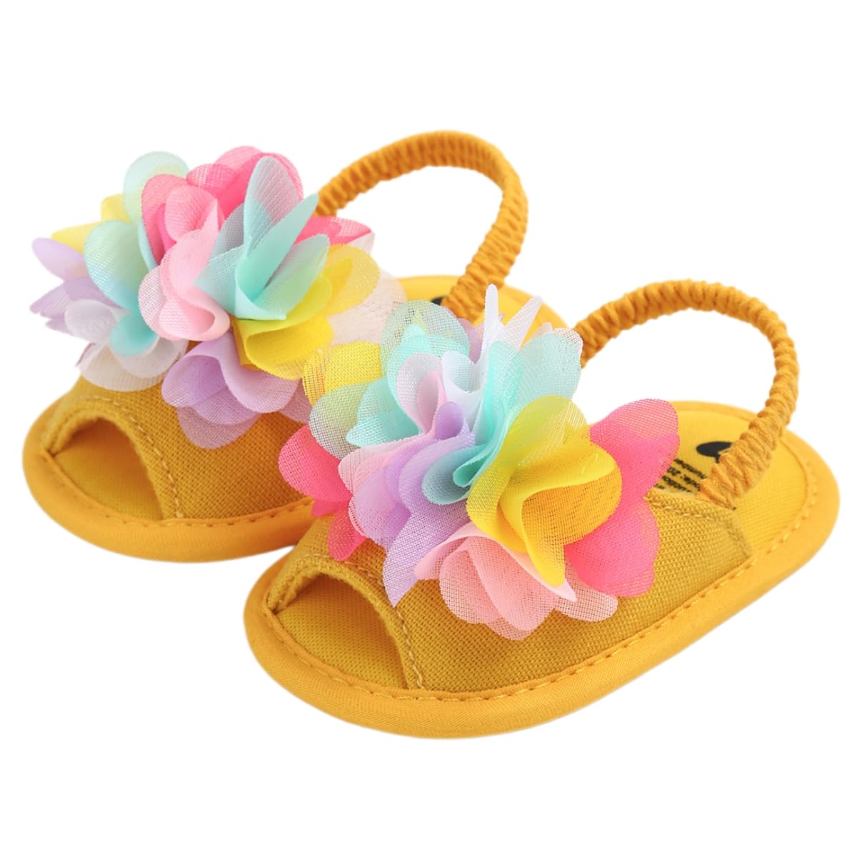 LAFEGEN Infant Baby Girls Summer Sandals Newborn Toddler First Walker Crib Dress Shoes (0-18Months)