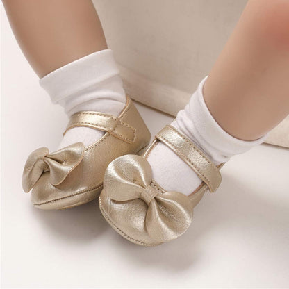 E-FAK Baby Girls Shoes Mary Jane Flats Shoes Anti-Slip Soft Rubber Sole Toddler First Walkers Princess Dress Shoes
