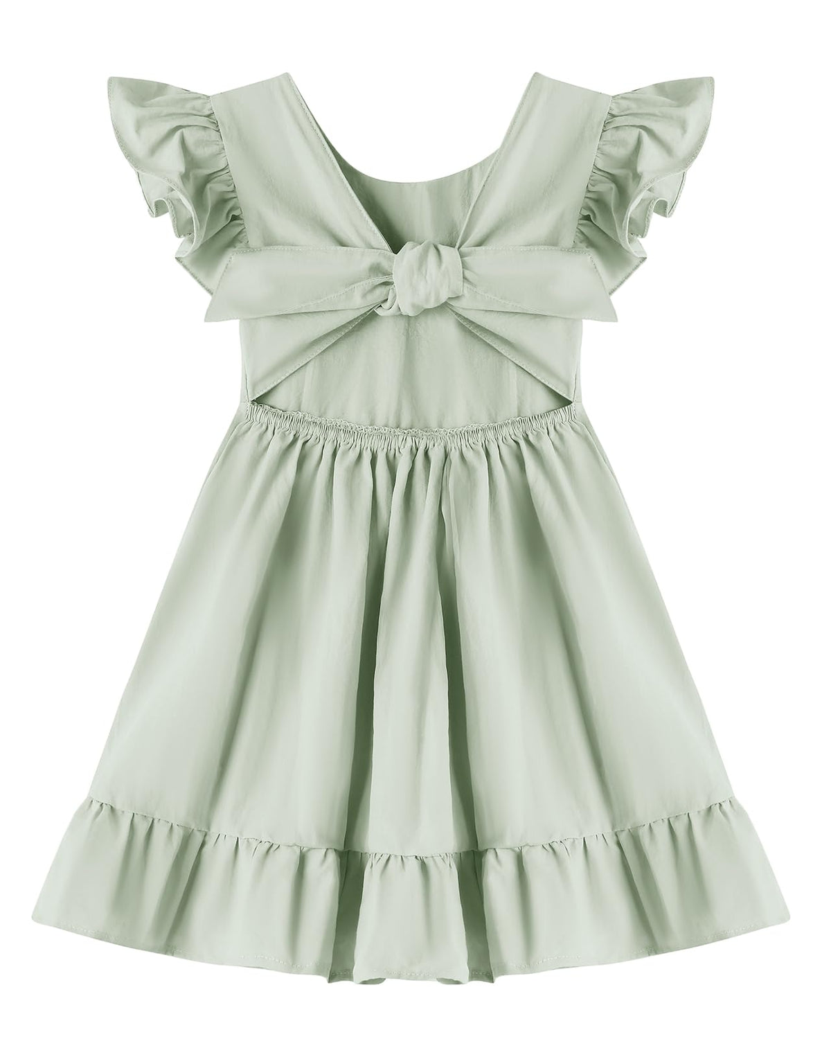 Toddler Girls Swing Backless Ruffle Hem Dress