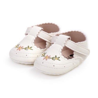 Baby Girls Mary Jane Flats Shoes with Non-Slip Soft Sole Toddler First Walkers Newborn Princess Dress Shoes