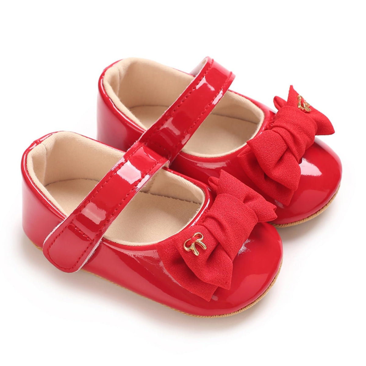 Baby Girls Mary Jane Flats Shoes with Non-Slip Soft Sole Toddler First Walkers Newborn Princess Dress Shoes