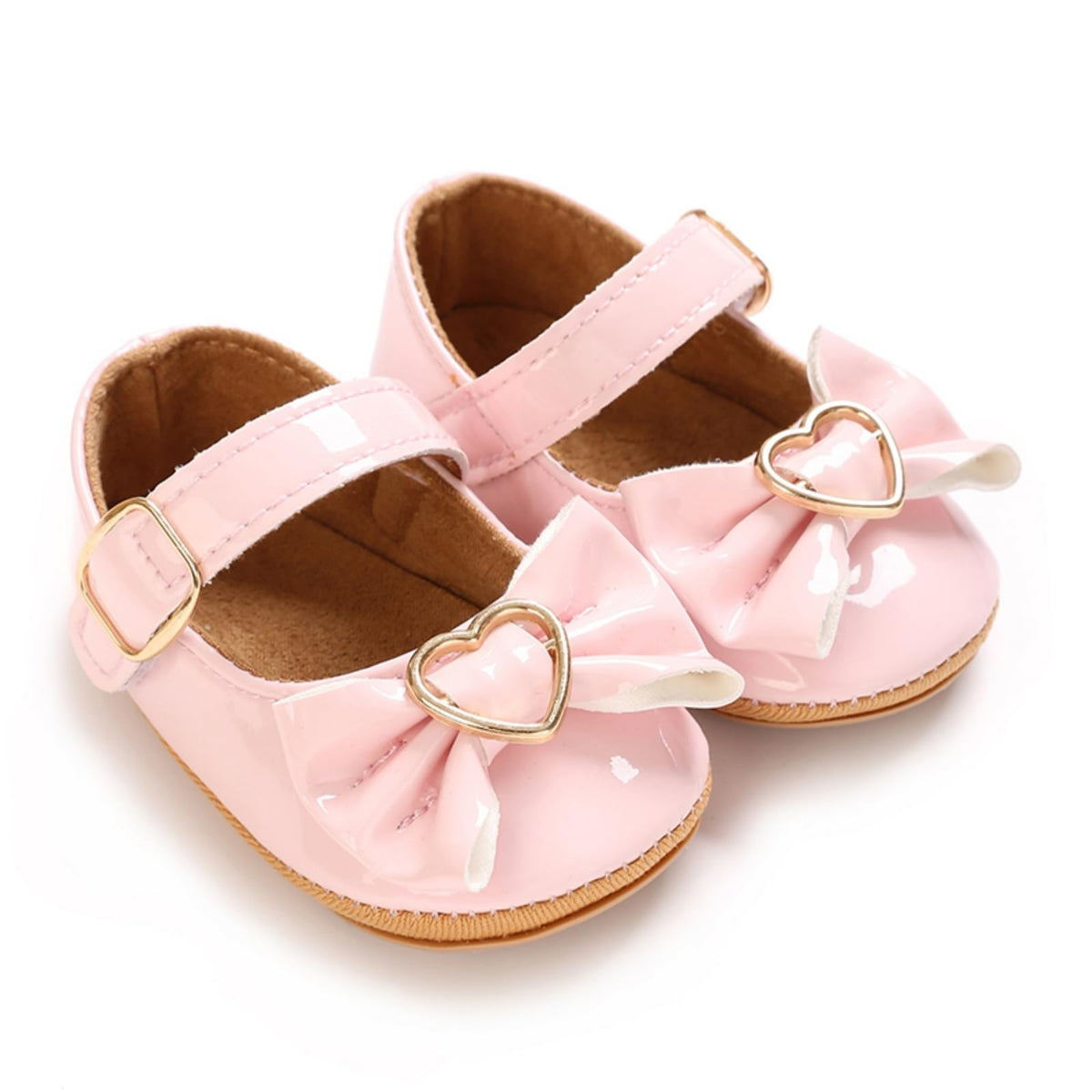 Baby Girls Mary Jane Flats Shoes with Non-Slip Soft Sole Toddler First Walkers Newborn Princess Dress Shoes