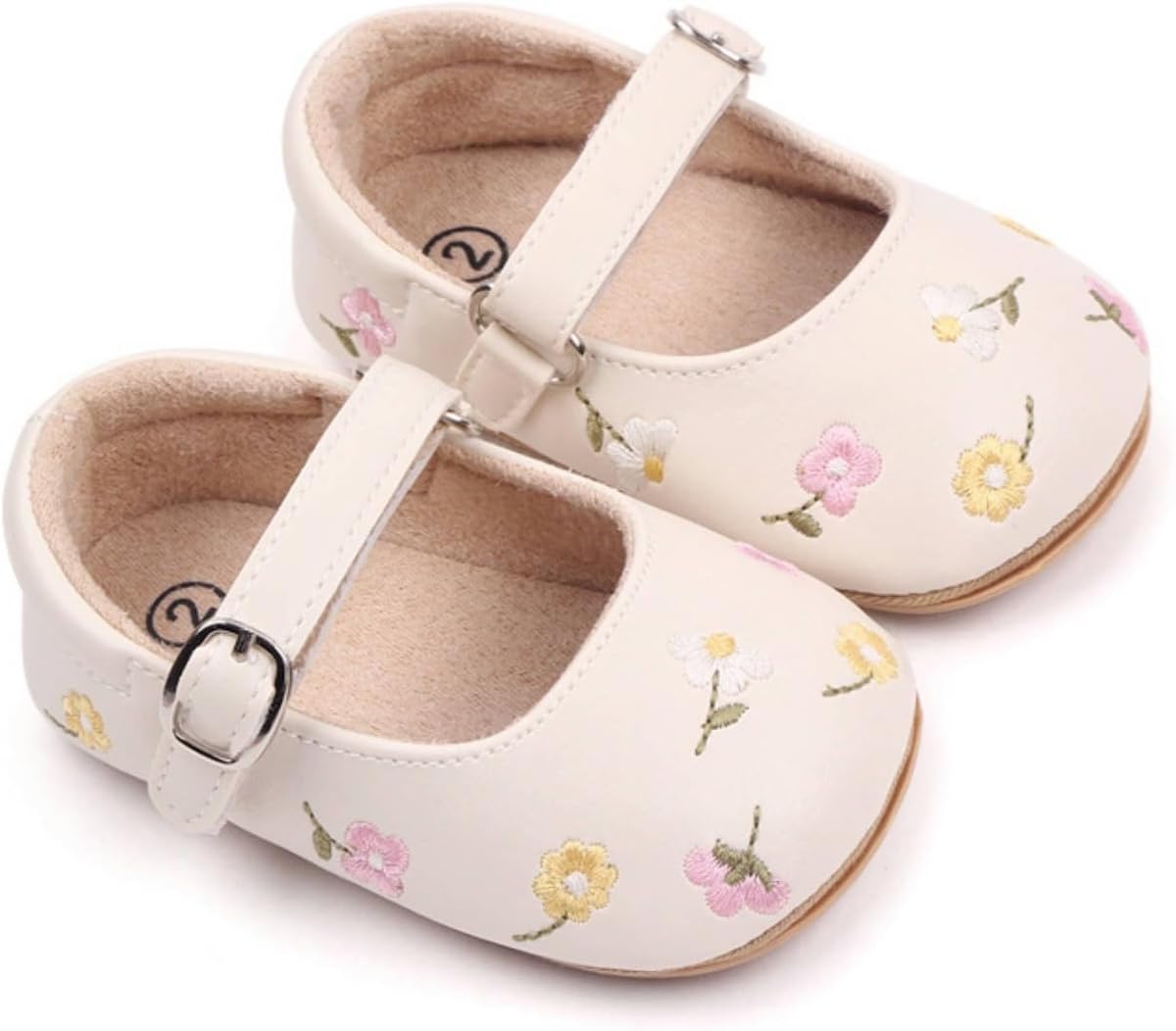 Fashion Gold Bow Baby Girl Shoes Soft Sole Crib Shoes for Infant & Toddler, Non-Slip First Walkers Newborn Baby Mary Jane Flats