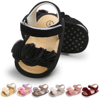 LAFEGEN Infant Baby Girls Summer Sandals Newborn Toddler First Walker Crib Dress Shoes (0-18Months)