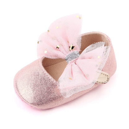 Infant Baby Girls Princess Wedding Dress Mary Jane Flats,Toddler Soft Sole Prewalker Sparkly Lightweight Shoes