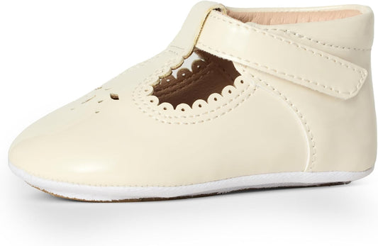 Amazon Essentials x Sofia Grainge Toddlers and Baby Girls’ Non-Slip Mary Jane Shoes with Adjustable Strap, Faux Patent Leather, Memory Foam