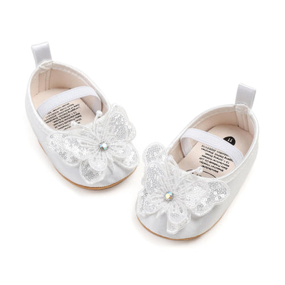 HsdsBebe Infant Baby Girls Mary Jane Flats Bow Non-Slip Soft Sole Princess Toddler First Walkers Sneaker Wedding Dress Shoes