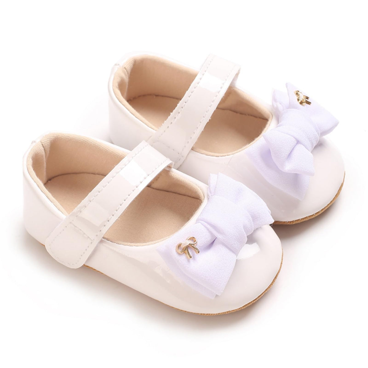 Baby Girls Mary Jane Flats Shoes with Non-Slip Soft Sole Toddler First Walkers Newborn Princess Dress Shoes
