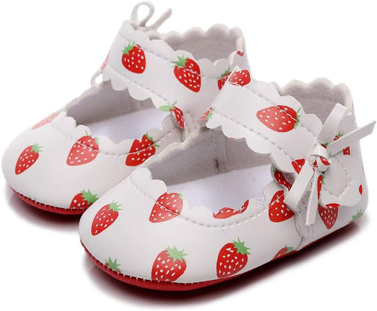 HONGTEYA Baby Girls Ballet Dress Shoes - Mary Jane Soft Sole Sidebow Toddler Moccasins