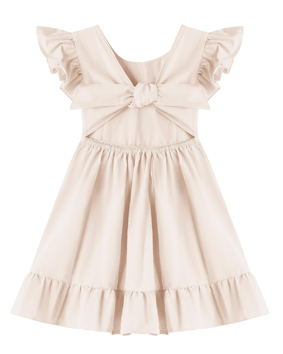 Toddler Girls Swing Backless Ruffle Hem Dress