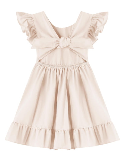 Toddler Girls Swing Backless Ruffle Hem Dress