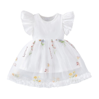 Baby Girl Butterfly Tutu Ruffle Sleeveless Dress 0-24 Months