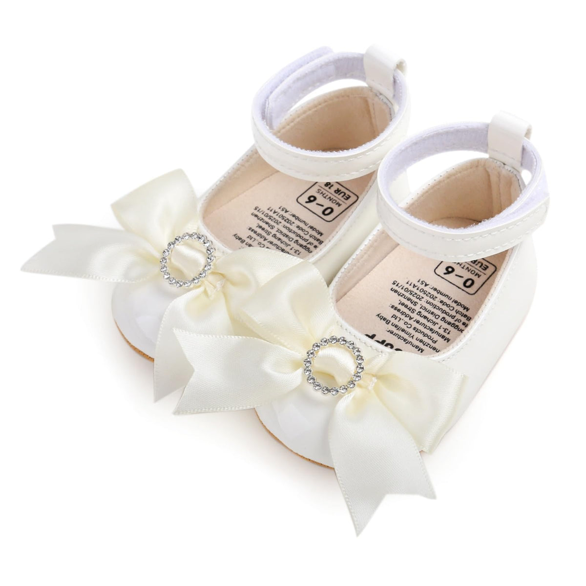 Baby Girls Mary Jane Flats Shoes with Non-Slip Soft Sole Toddler First Walkers Newborn Princess Dress Shoes