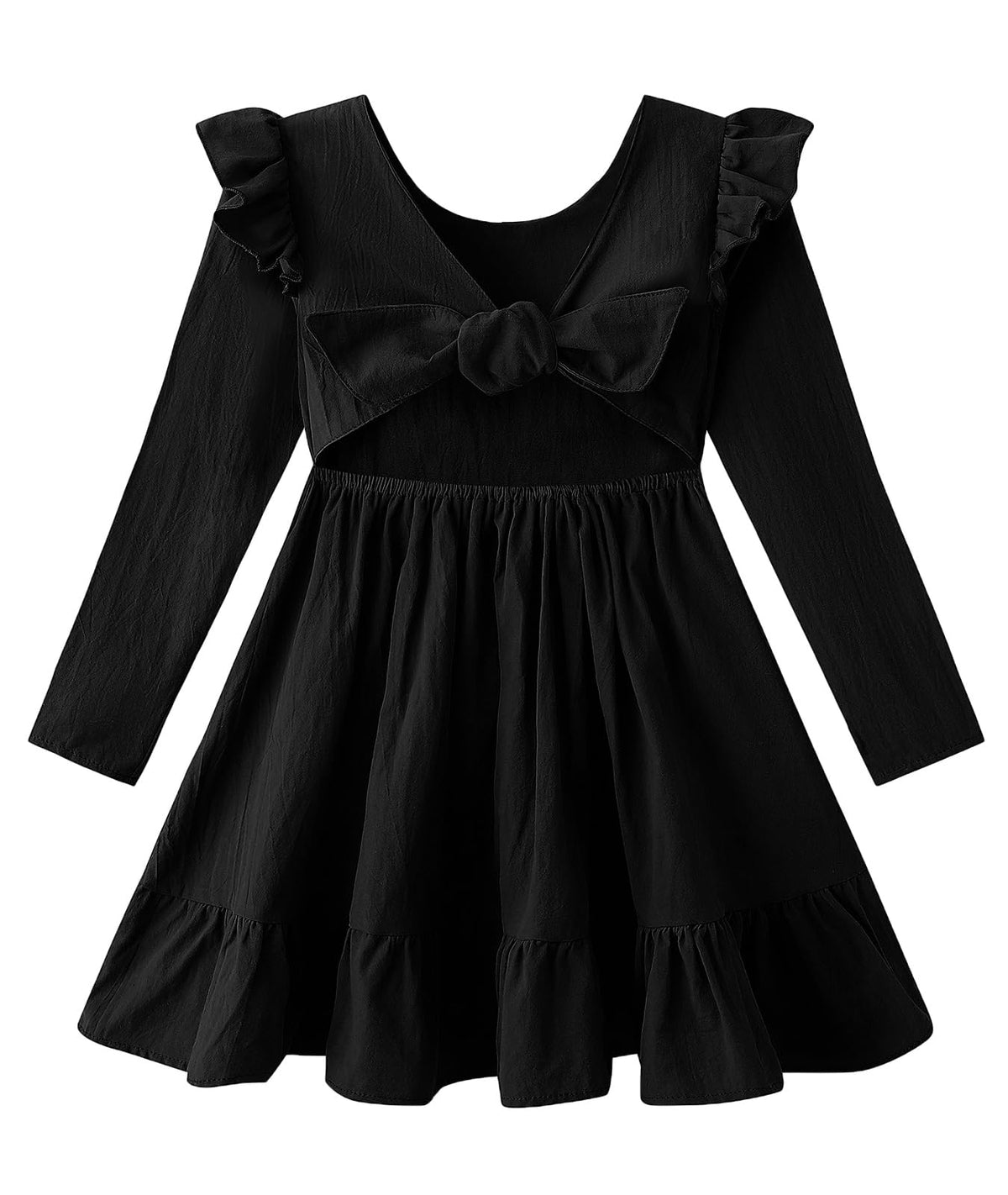 Toddler Girls Swing Backless Ruffle Hem Dress