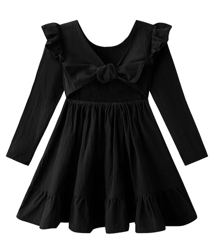 Toddler Girls Swing Backless Ruffle Hem Dress