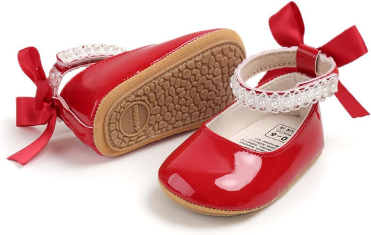 Baby Shoes Mary Jane Flats Non Slip Soft Sole Infant Toddler Sneakers First Walkers Party Christmas Dress Shoes