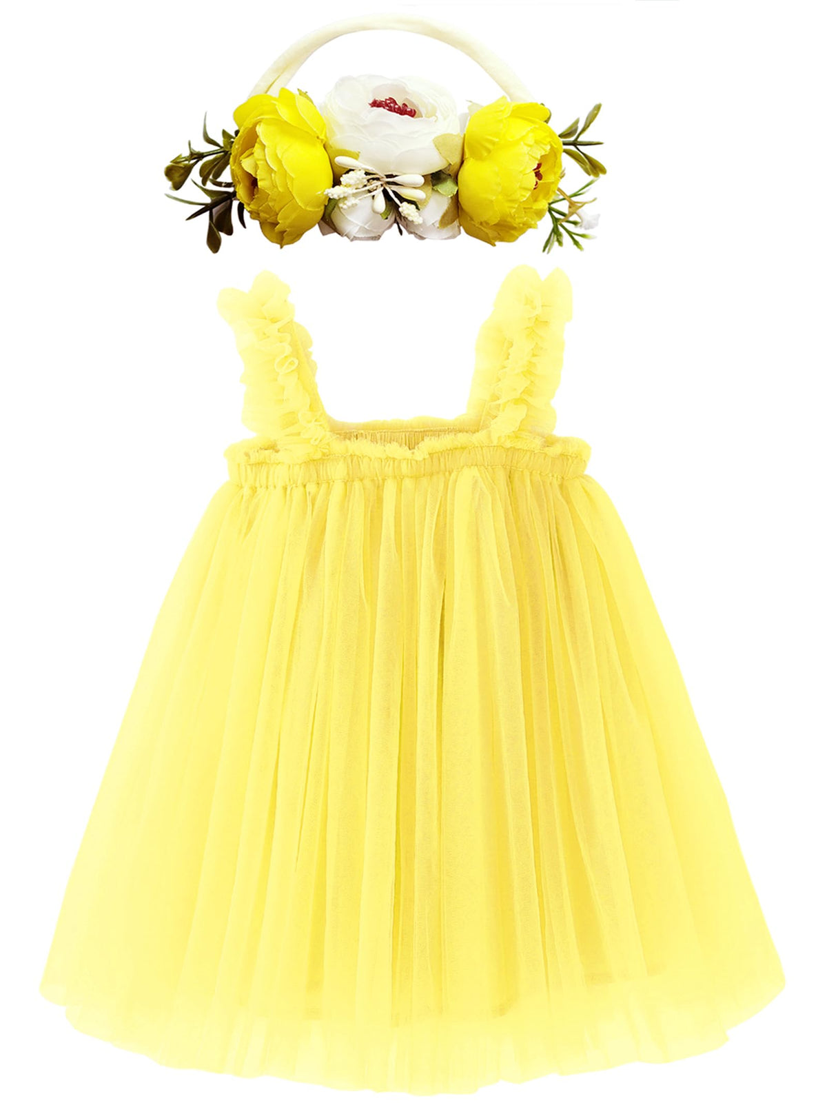 BGFKS Layered Tulle Tutu Dress for Toddler Girls,Baby Girl Rainbow Tutu Princess Skirt Set with Flower Headband.