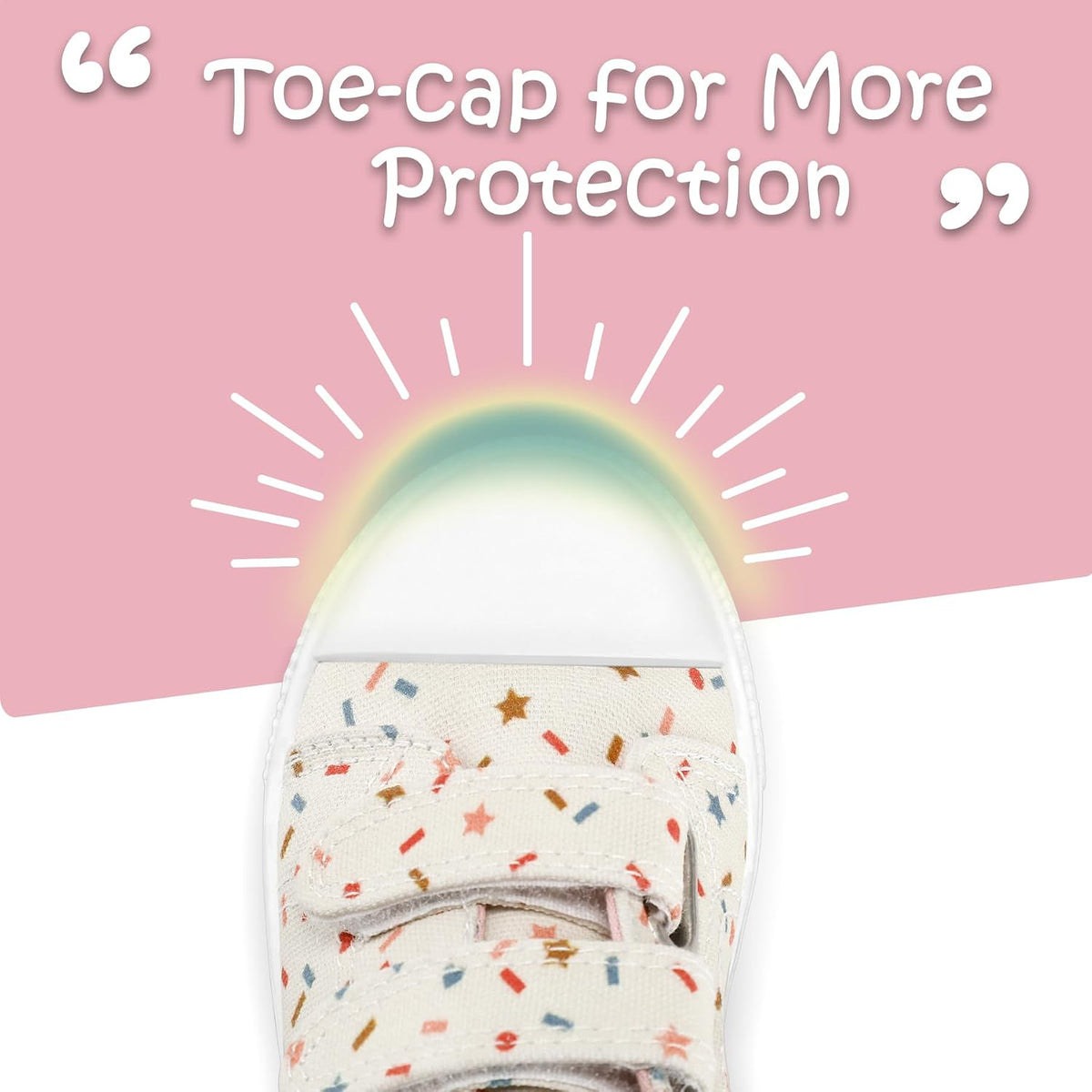 K KomForme Toddler Sneakers Girls Shoes with Dual Hook and Loops