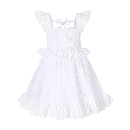 YOUNGER TREE Toddler Dress Baby Girls Cotton Ruffle Sleeveless Summer Dresses Kids Boho Beach Casual Sundress