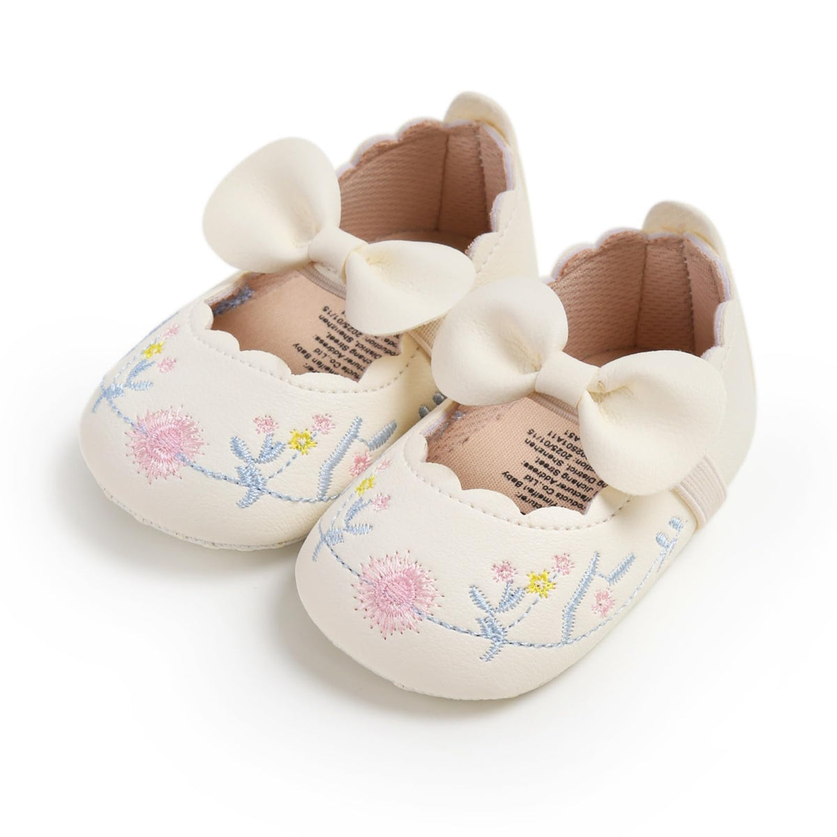 Baby Girls Mary Jane Flats Shoes with Non-Slip Soft Sole Toddler First Walkers Newborn Princess Dress Shoes