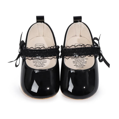 HsdsBebe Infant Baby Girls Mary Jane Flats Bow Non-Slip Soft Sole Princess Toddler First Walkers Sneaker Wedding Dress Shoes