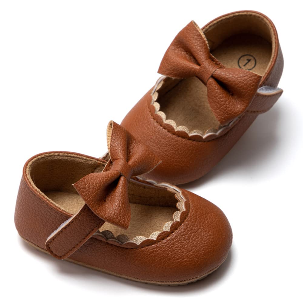 HsdsBebe Infant Baby Girls Mary Jane Flats Bow Non-Slip Soft Sole Princess Toddler First Walkers Sneaker Wedding Dress Shoes