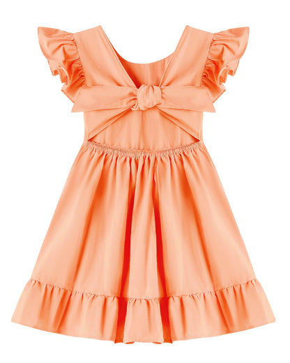 Toddler Girls Swing Backless Ruffle Hem Dress
