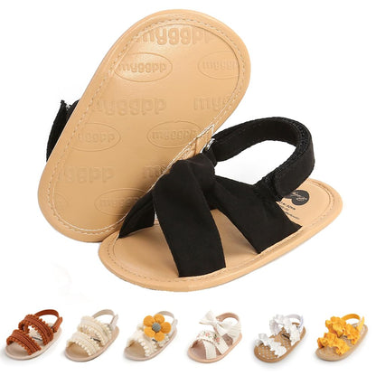 Ohwawadi Baby Boys Girls Sandals Soft Sole Summer Infant Wedding Dress Flat Shoes Beach Sandal Newborn Crib Shoes First Walkers