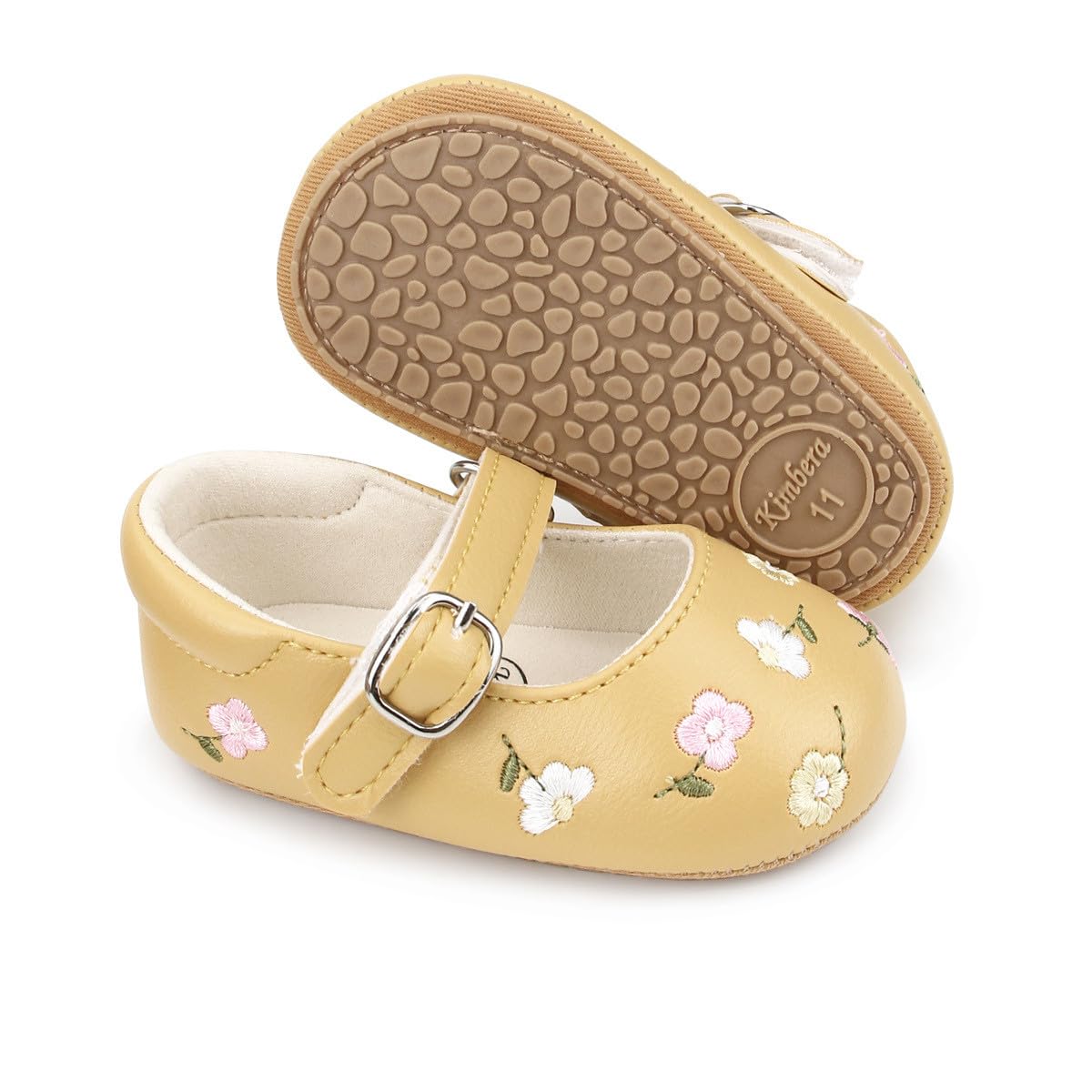 Baby Mary Jane Flats for Girls with Bowknot Cotton Anti Skid Sole Infant First Walker Princess Dress Crib Wedding Shoes
