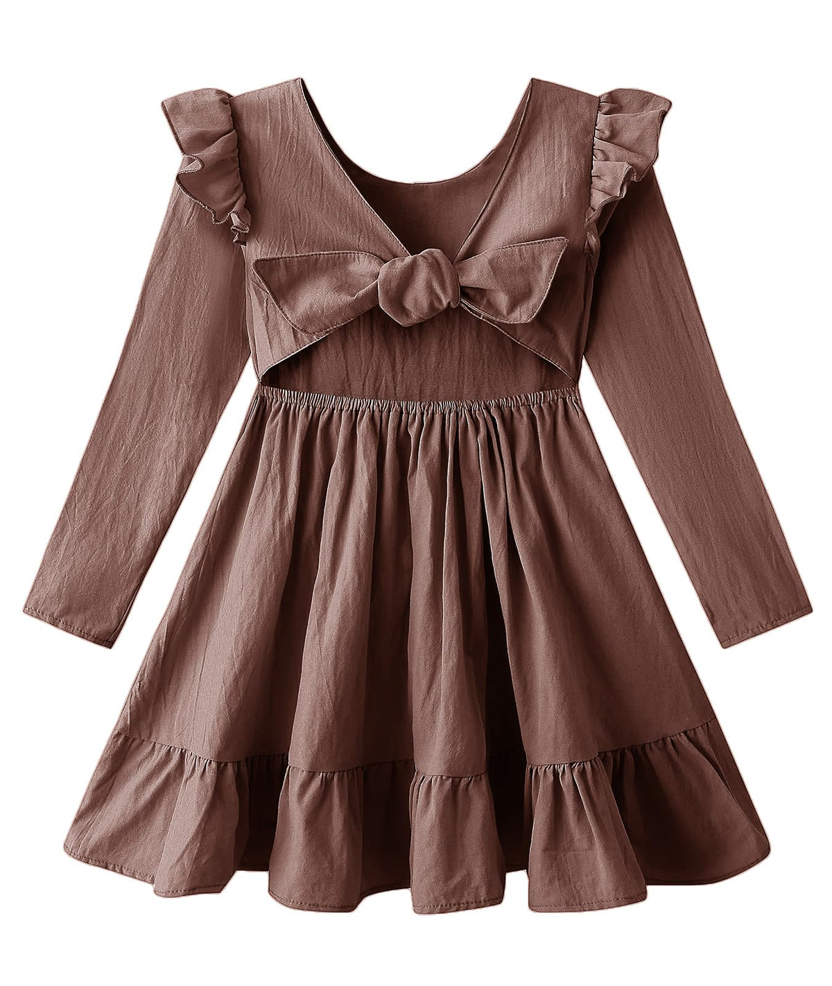 Toddler Girls Swing Backless Ruffle Hem Dress