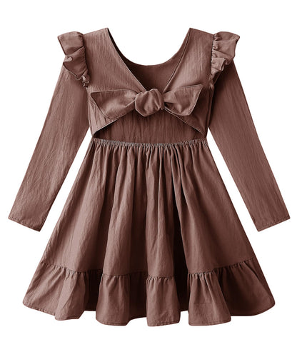 Toddler Girls Swing Backless Ruffle Hem Dress