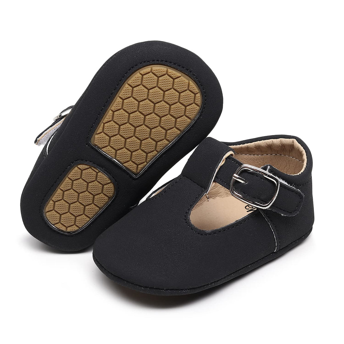 HONGTEYA Baby Girls Shoes Infant Mary Jane Flats Non Slip Newborn Moccasins