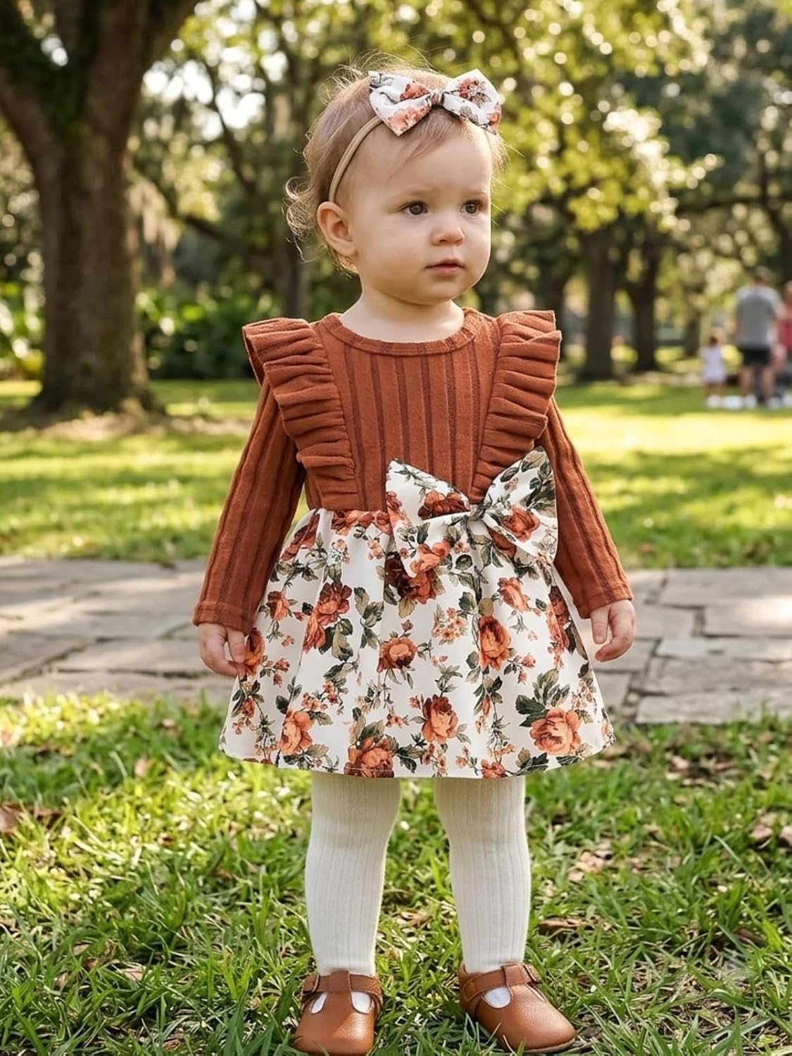 Baby Long Sleeve Fall Dress Baby Girl Clothes Ruffle Toddler Casual Dress Infant Cute Clothes Winter Outfits