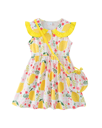 Saeaby Baby Girl Dress Summer Dresses Toddler Girl Clothes Polo Collar Ruffle Sundress Sleeveless Outfit for Girls