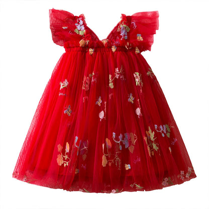 Nileafes Toddler Summer Dress Baby Girl Strap Floral A Line Dress Sleeveless Beach Butterfly Sundress for Toddler Girl
