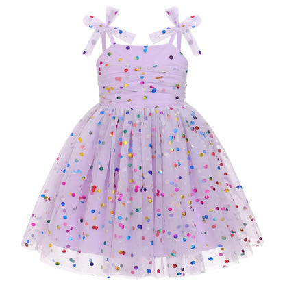 IBTOM CASTLE Toddler Baby Girl Birthday Dress Floral Sequin Tulle Tutu Dresses for Pageant Party Cake Smash Photoshoot