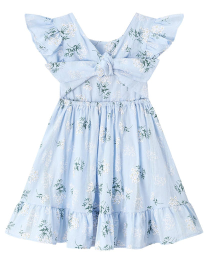 Toddler Girls Swing Backless Ruffle Hem Dress
