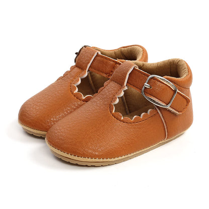 Baby Girls Mary Jane Flats Shoes with Non-Slip Soft Sole Toddler First Walkers Newborn Princess Dress Shoes