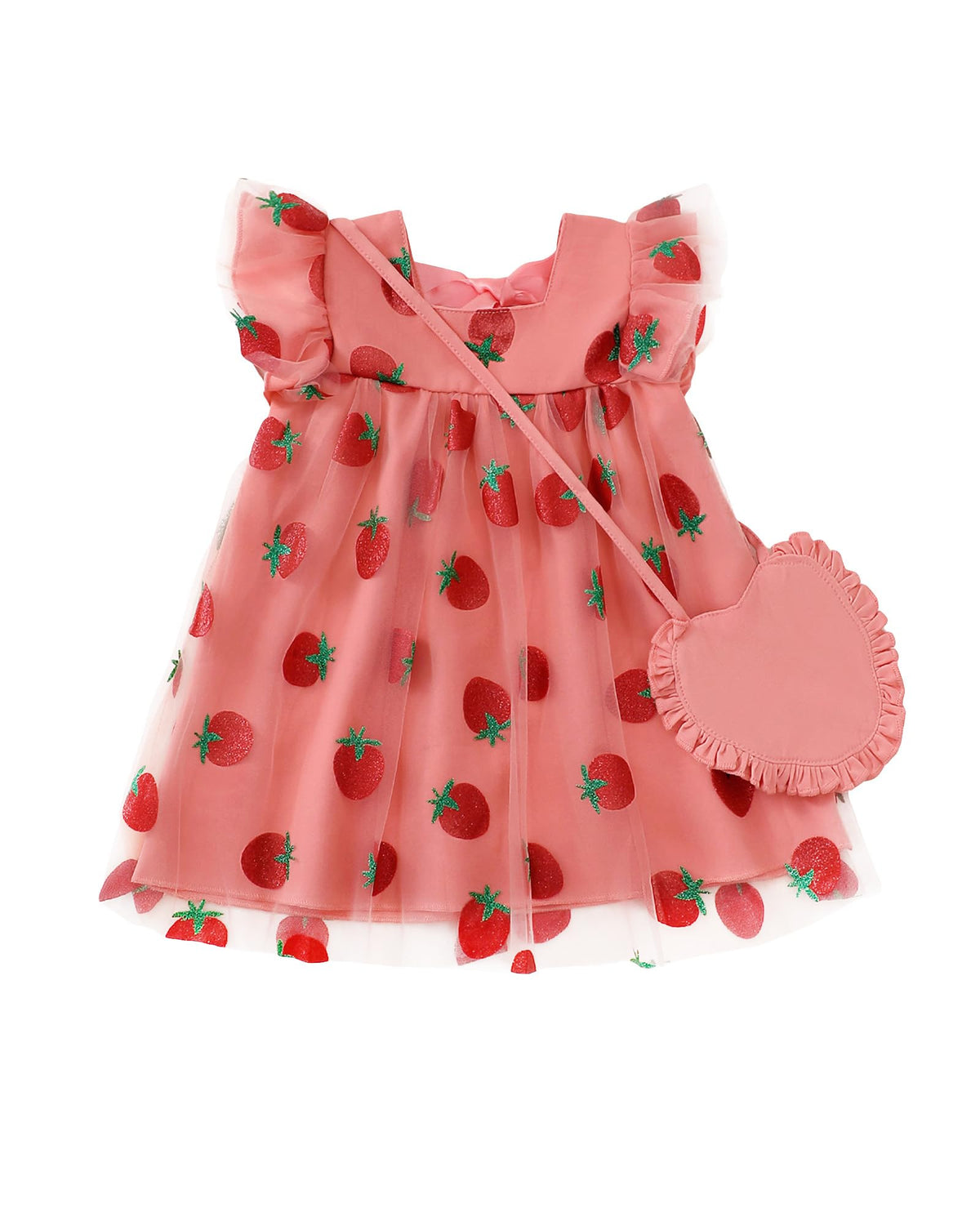 Kucnuzki Baby Girl Clothes Toddler Girls Summer Fairy Tulle Dress Ruffle Fly Sleeve Casual Sundress Cute Outfit for Kids