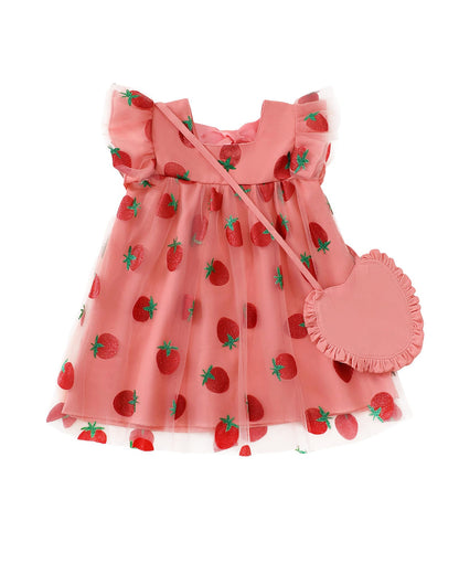 Kucnuzki Baby Girl Clothes Toddler Girls Summer Fairy Tulle Dress Ruffle Fly Sleeve Casual Sundress Cute Outfit for Kids