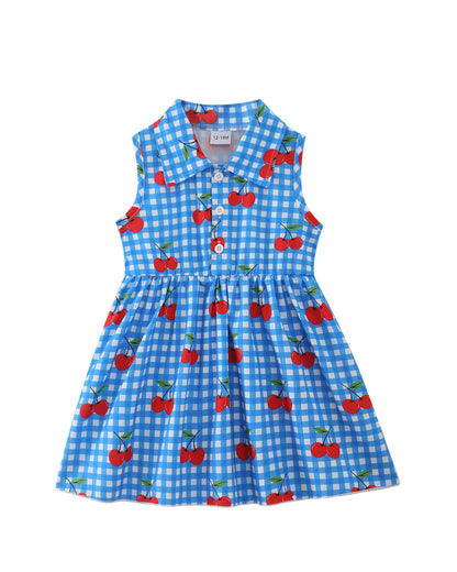 Saeaby Baby Girl Dress Summer Dresses Toddler Girl Clothes Polo Collar Ruffle Sundress Sleeveless Outfit for Girls