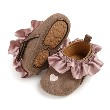 Baby Girls Mary Jane Flats Shoes with Non-Slip Soft Sole Toddler First Walkers Newborn Princess Dress Shoes