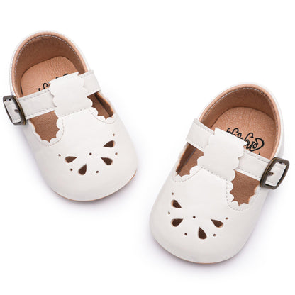HONGTEYA Baby Girls Shoes Infant Mary Jane Flats Non Slip Newborn Moccasins
