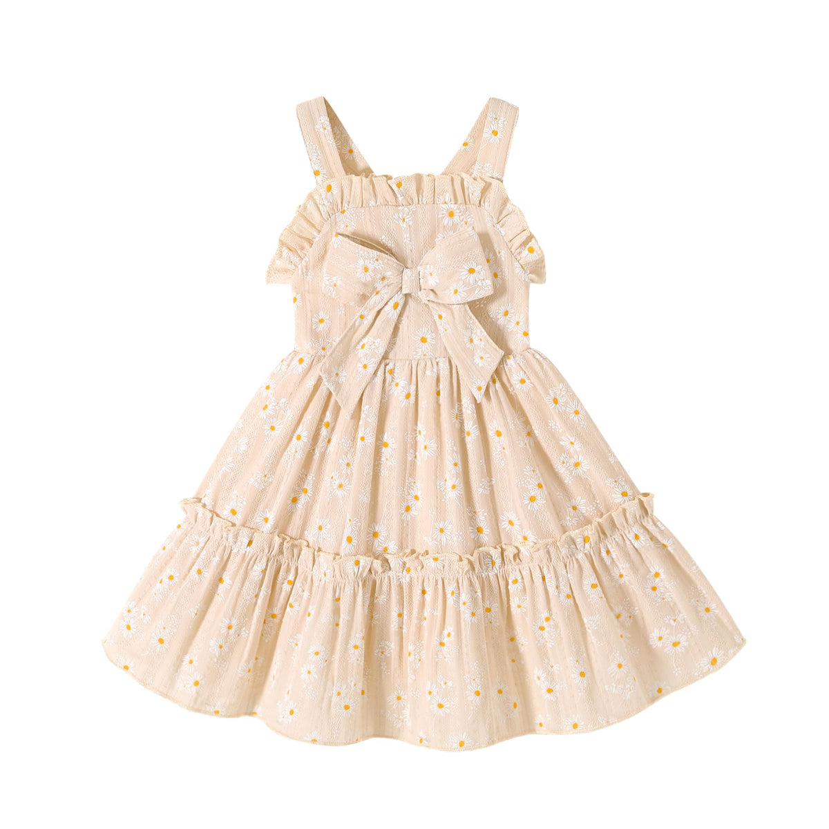 HAPPYMA Toddler Dress Baby Girl Sleeveless Ruffle Summer Clothes
