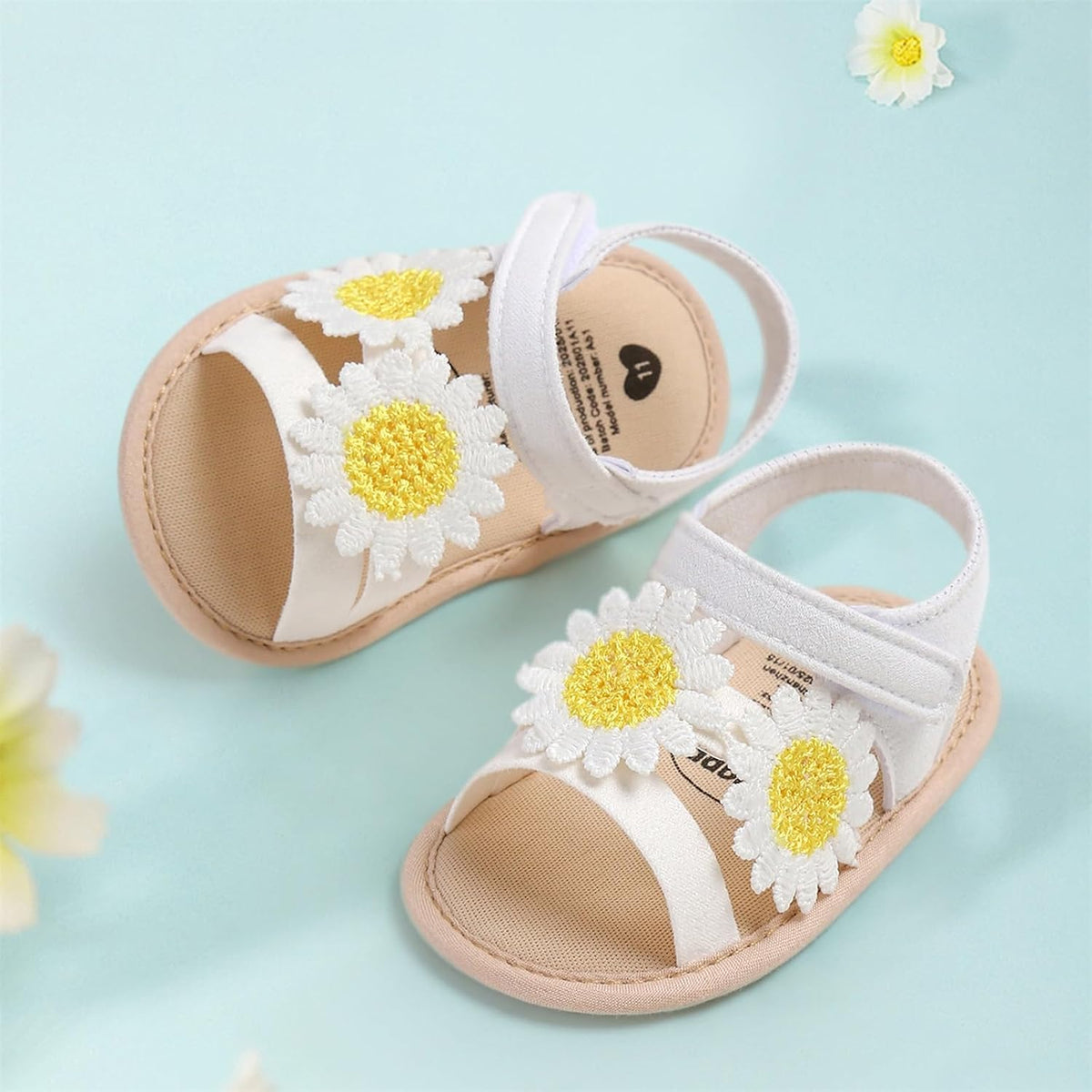 Baby Girl Sandals Flower Bowknot Soft Sole Anti Slip Rubber Wedding Dress Flats Toddler First Walking Shoes